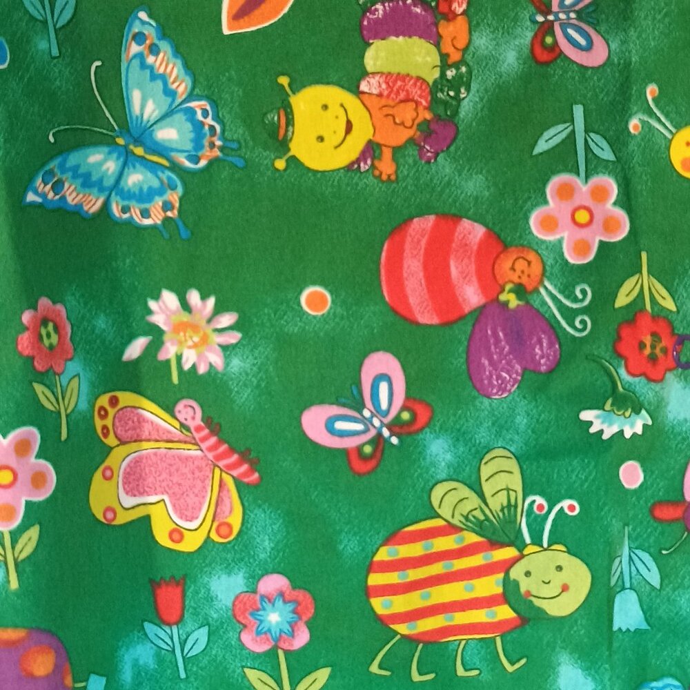 Melrose May-Hill/Scrub Top/Jacket/Women S/Green Sparkly Bugs Print - Picture 4 of 8